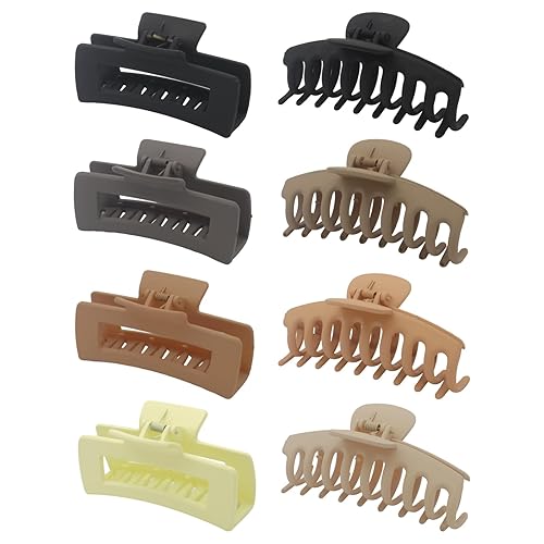 Pinzas cuadradas para el cabello Pinzas para el cabello para mujer, pinzas de garra para cabello grueso, 8 piezas clips de mandíbula de sujeción