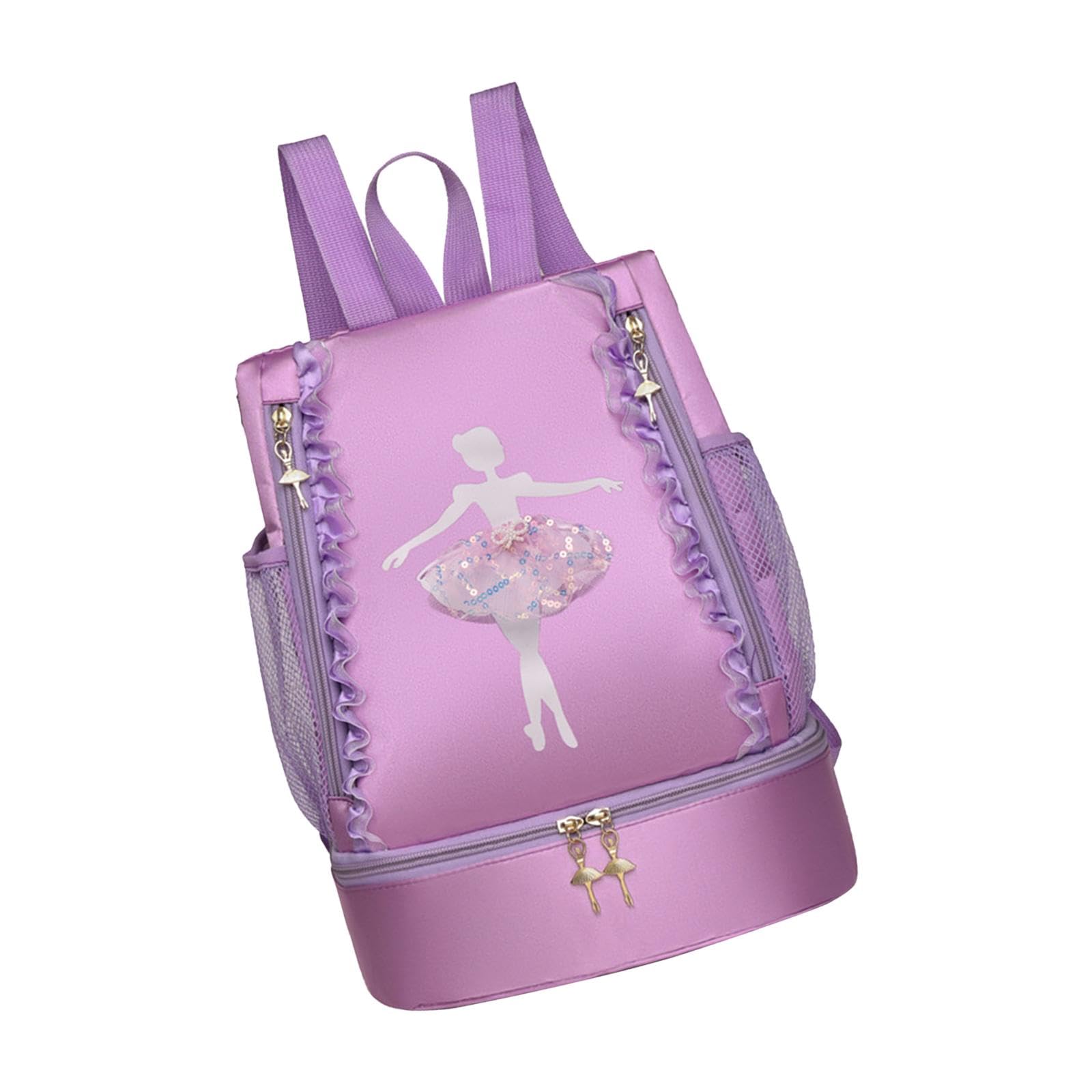 nivaa ballet bag gym bag cute casual dance shoe bag for swimming travel gymnastics lace decor violet