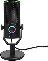 Vista 2 de JBL Quantum Stream Studio - Quad Pattern Premium USB Microphone for Streaming, Recording and Gaming, Triple Condenser Microphone, Dynamic Range