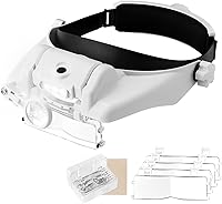 Vista 7 de Visor con lente de aumento y luces, manos libres para trabajos de cerca, reparaciones, joyería, artesanía, pasatiempo, extensión de pestañas