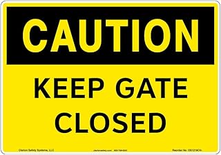 Caution/Keep Gate Closed Sign (OS1219CH-)|Aluminum 12