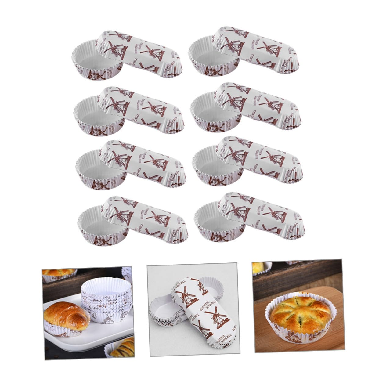 200 Stück Teiliges Cupcake Papierförmchen Hitzebeständig Lebensmittelecht Vielseitig Einsetzbar für Muffins Kuchen Backen Geburtstag Hochzeit Party
