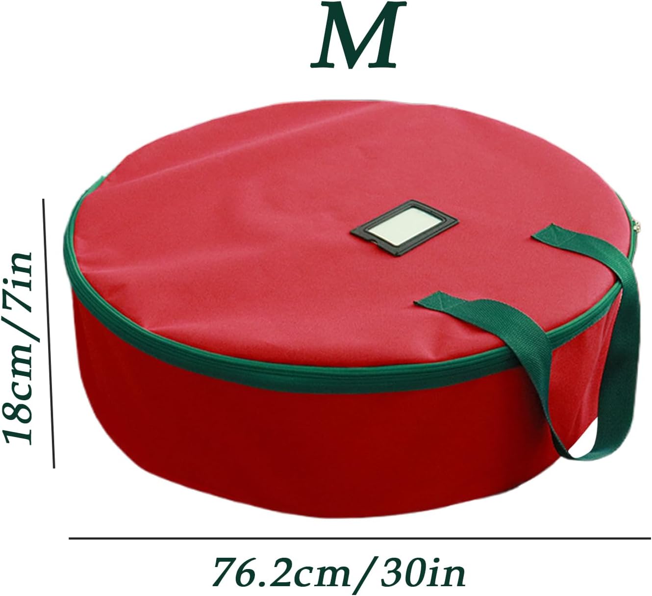 Christmas Wreath Container - Durable 600D Fabric Organizer Box, Reinforced Handles Zipper Closure | for Ornament Storage Holiday Decoration Clothes Accessories Packing