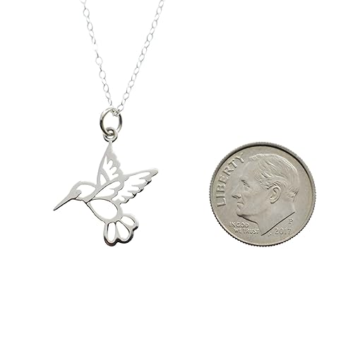 Miniatura 4 de Hummingbird Sterling Silver Necklace | 18" Cable Chain | Inspirational Gift | Jewelry for Bird Enthusiasts |
