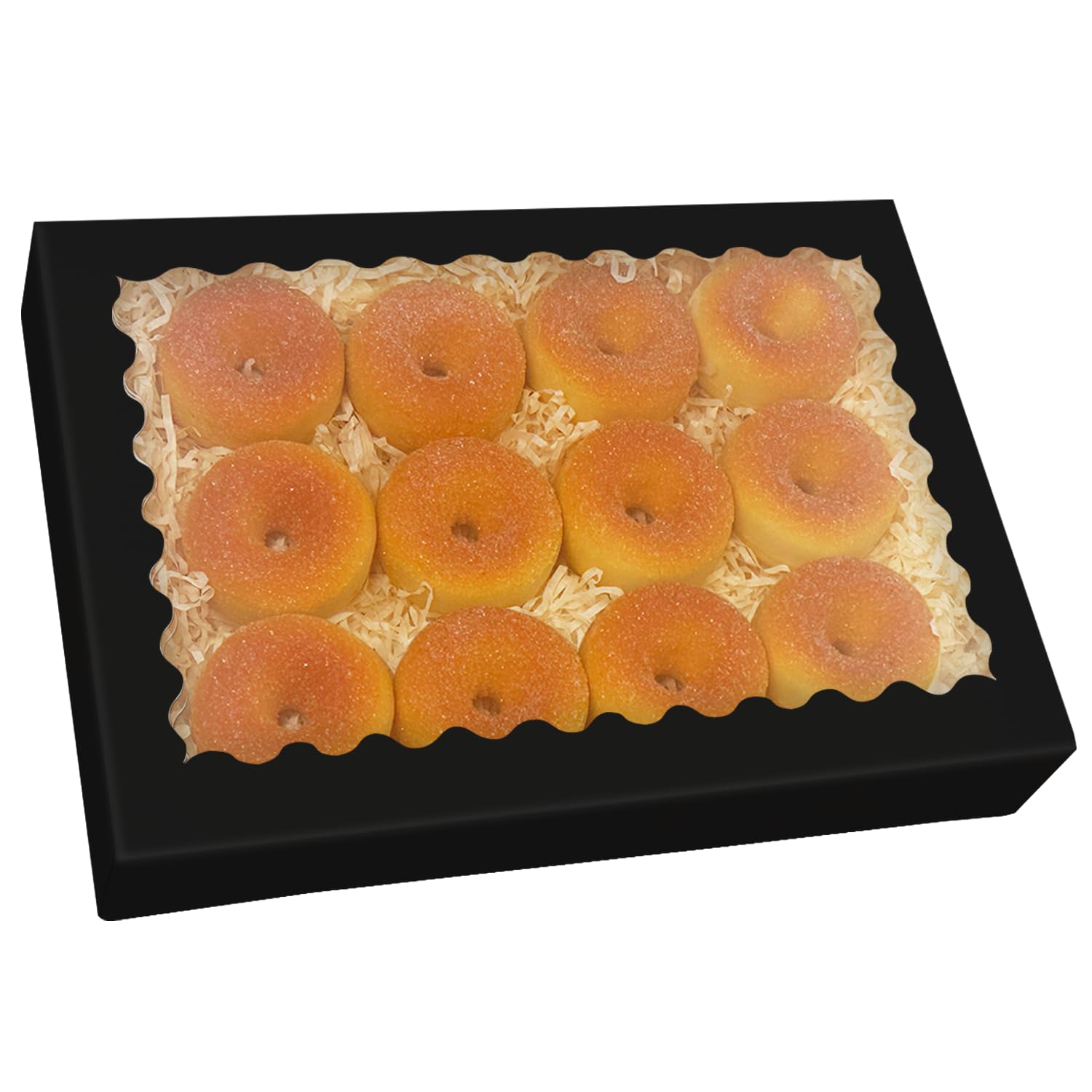 Gcardist Auto-pop Up Black 35.6x25.4x6.4cm 6Pcs Cookie Box with Window Pastry Macaron Bakery Box For Packaging (14x10x2.5 inch)