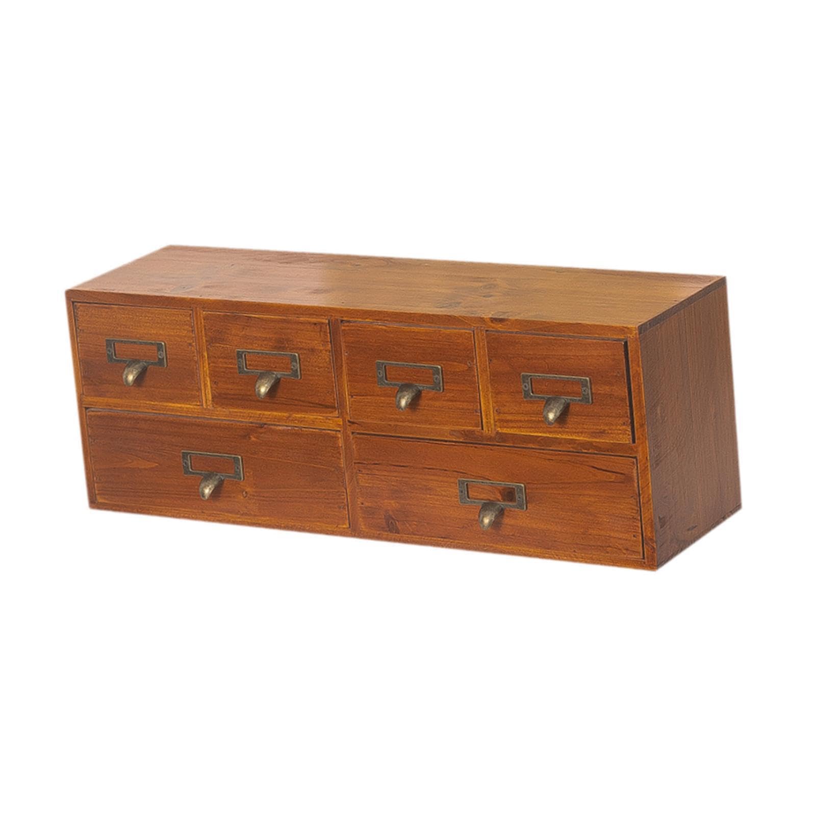 BOKIOESDE Funzionale organizer da scrivania in legno con 6 cassetti per ordinare in modo efficiente articoli per ufficio e oggetti personali a casa. Scatola