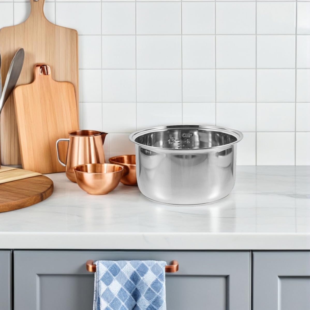 Casserole de Remplacement pour Cuiseur à Riz 4 L en Acier Inoxydable