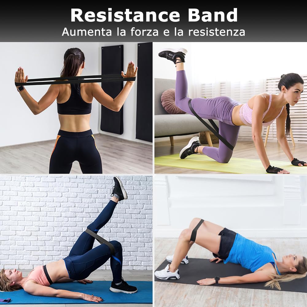 Rullo Massaggio Muscolare, Qveetry 6 in 1 Foam Roller Rullo in Schiuma Pallina Massaggiante Bastone Massaggio bande di resistenza per Stretching Yoga Pilates Rilascio Miofasciale