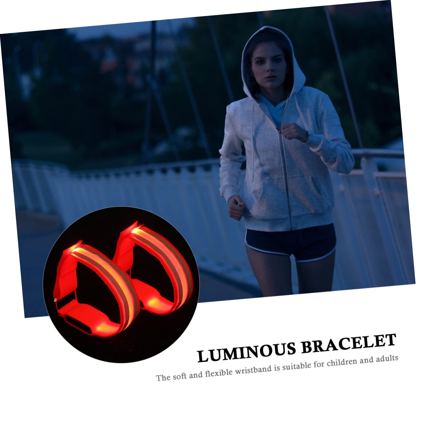 Mipcase luci di Marcia a LED Green Light greenlights Fab lash bracciali Lampeggianti Braccialetto di Ricarica Braccialetti Luminosi Braccialetti Lampeggianti Braccialetto LED Rosso