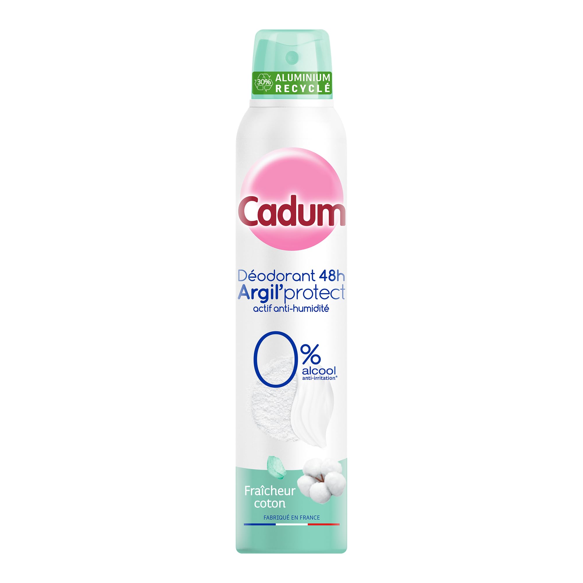 Cadum Dezodorant 48h Argil'Protect świeżość bawełny, zestaw 6 x 200 ml