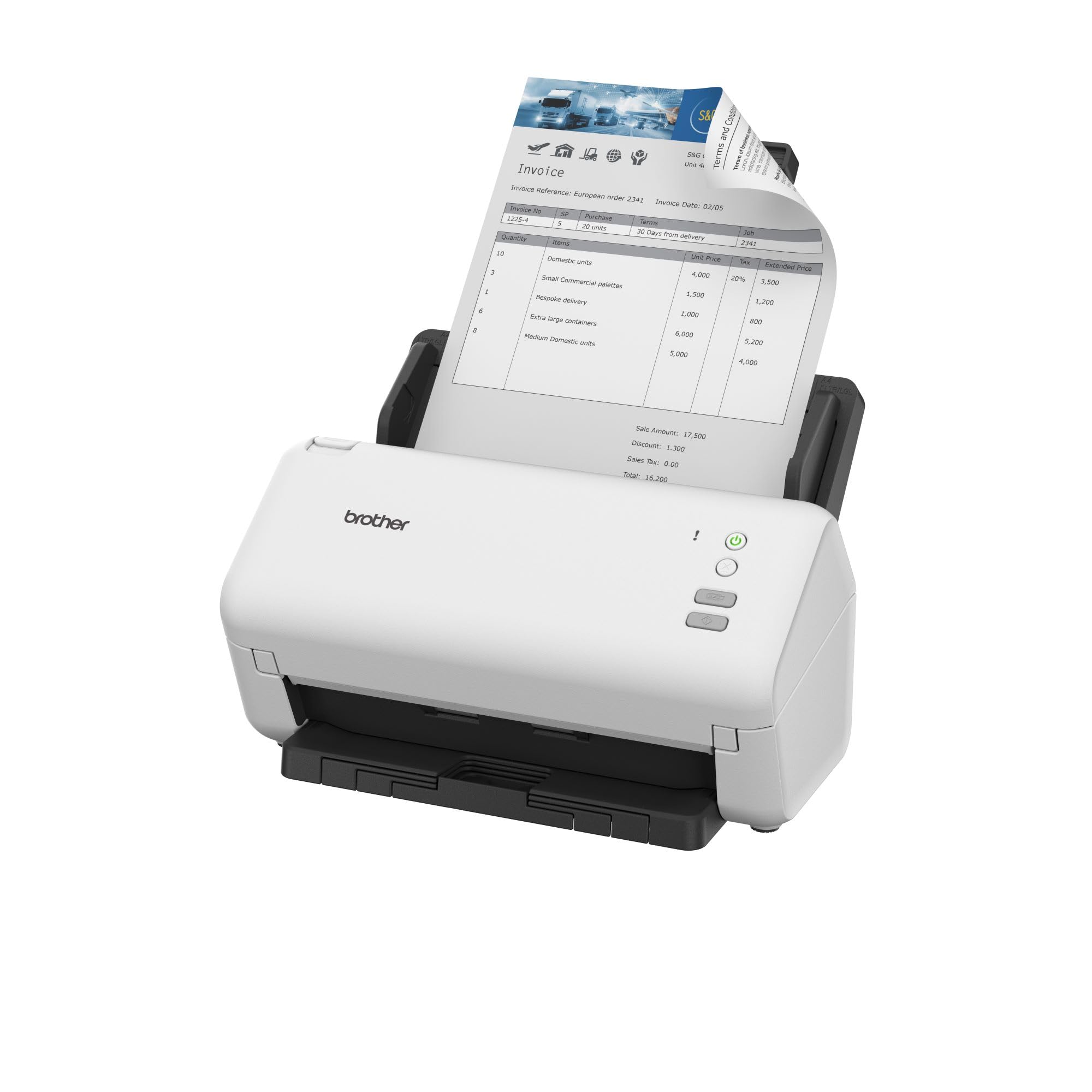 Brother ADS-4100 Desktop Document Scanner |SuperSpeed USB 3.0 | Double-sided | 60 Sheet ADF, UK Plug — view 9