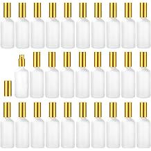 30 Pcs Frosted Glass Spray Bottles - 3.4 oz / 100 ml Refillable Empty Perfume Atomizer, Fine Mist Spray Bottle, Leak-Proof Reusable Containers for Travel, Essential Oils & Liquid Dispensing Gold