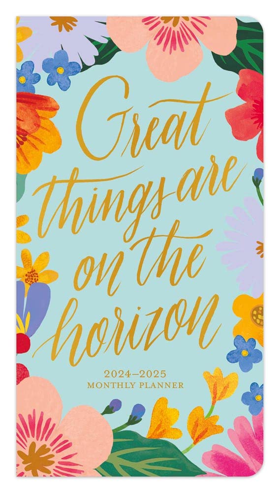 Bonnie Marcus | 2024-2025 3.5 x 6.5 Inch Two Year Monthly Pocket Planner | Foil Stamped Cover | BrownTrout | Fashion Designer Stationery