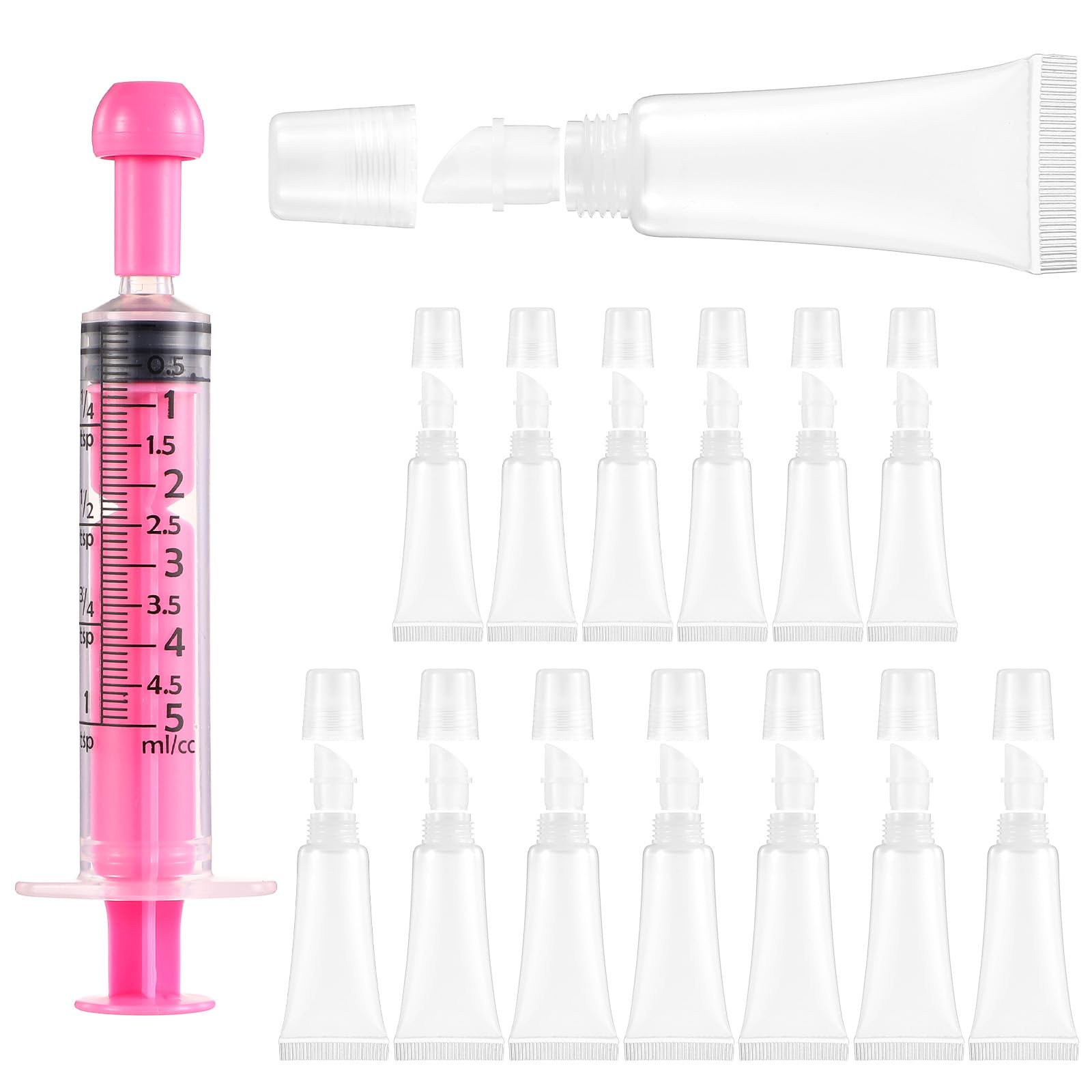 15 Pcs Lip Gloss Tube Set 8ml Clear Lip Balm Tubes Soft Empty Bottle-image-0