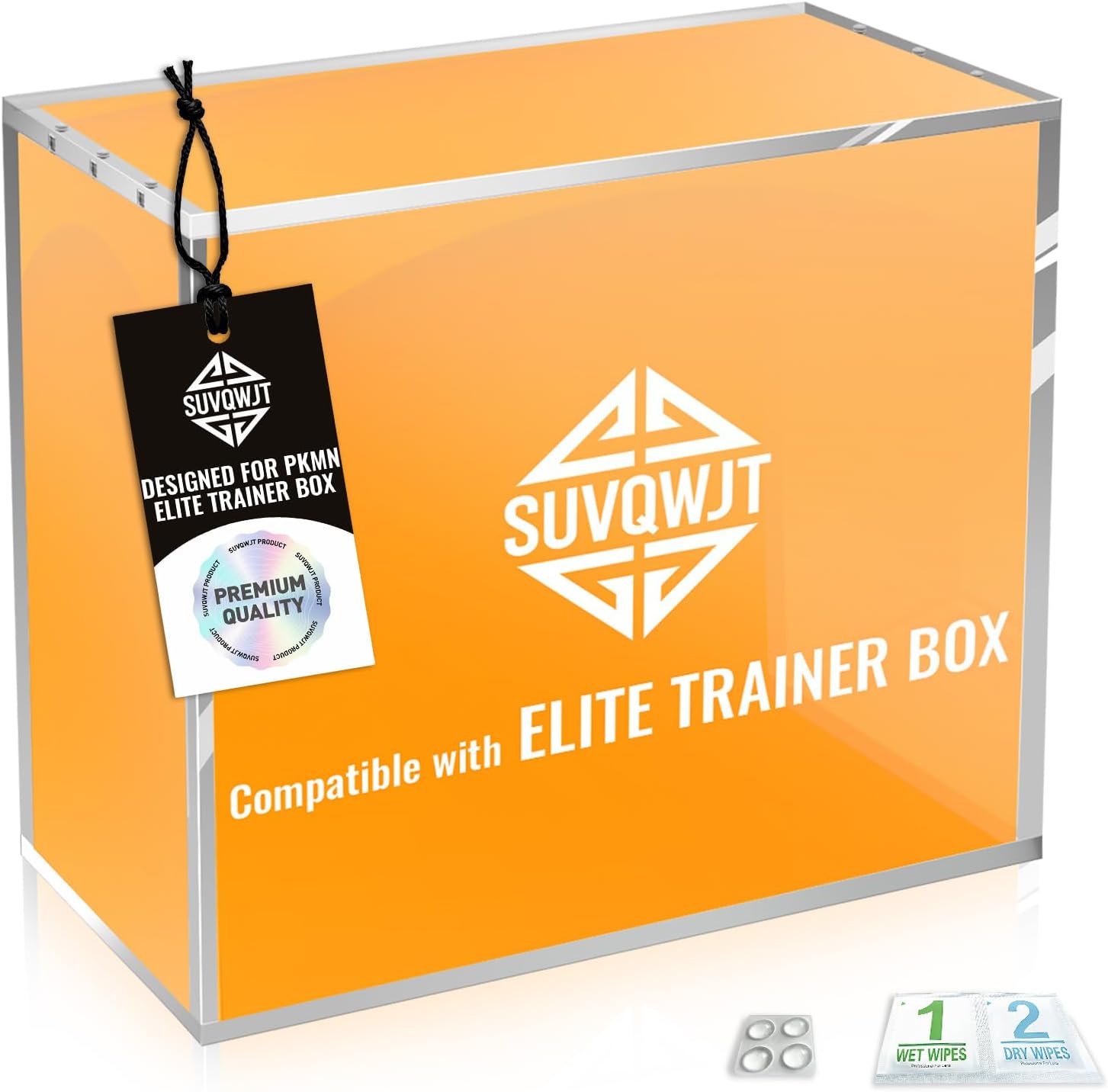 Upgrade PKMN Booster Box Acrylic Case, 5mm Thick Clear Acrylic Protector, PKMN Booster Box Case, Premium Magnetic Holder, Storage Container for Trading Card Collection