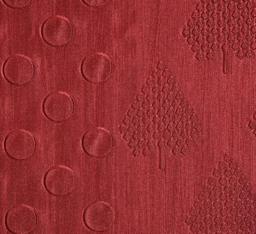 Image of Heavy Long Crush Floral Design Curtains | 5ft Premium Polyester Punching Coin Pattern Curtains for Living Room, Bedroom, Door & Window | Modern Maroon Home Decor Screens | Set of 2 Pieces