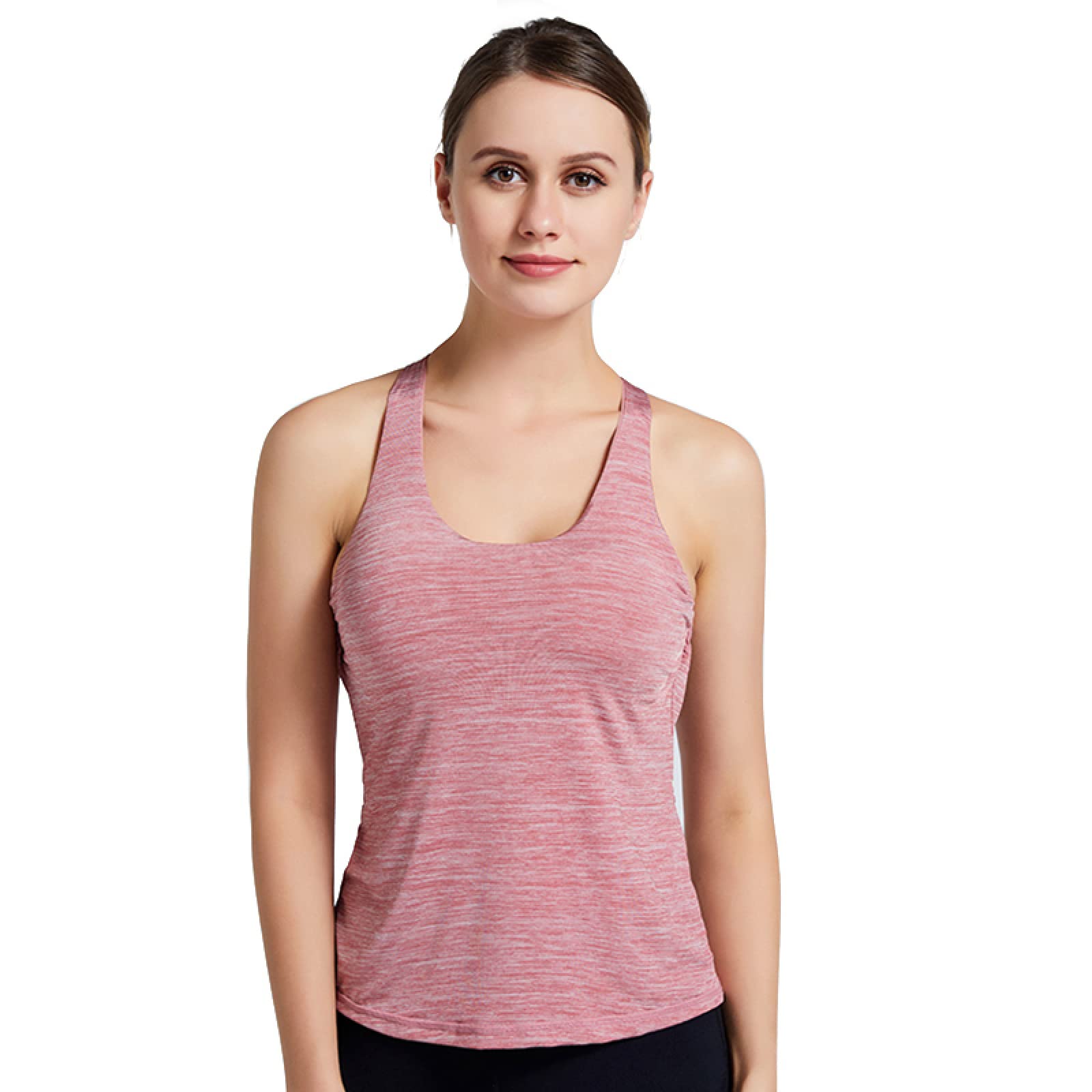 Reggiseno Sportivo Donna Magliette Fitness con Reggiseno per Le Donne Palestra Cinturino Incrociato in Nylon Accogliente Falso in Due Pezzi Abbigliamento Sportivo da Corsa Yoga Allenamento S