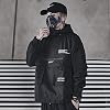 Men's Combat Waterproof Hooded Techwear Jacket, Japanese Streetwear Zip Up Windbreaker Jacket for Men Sweatshirt