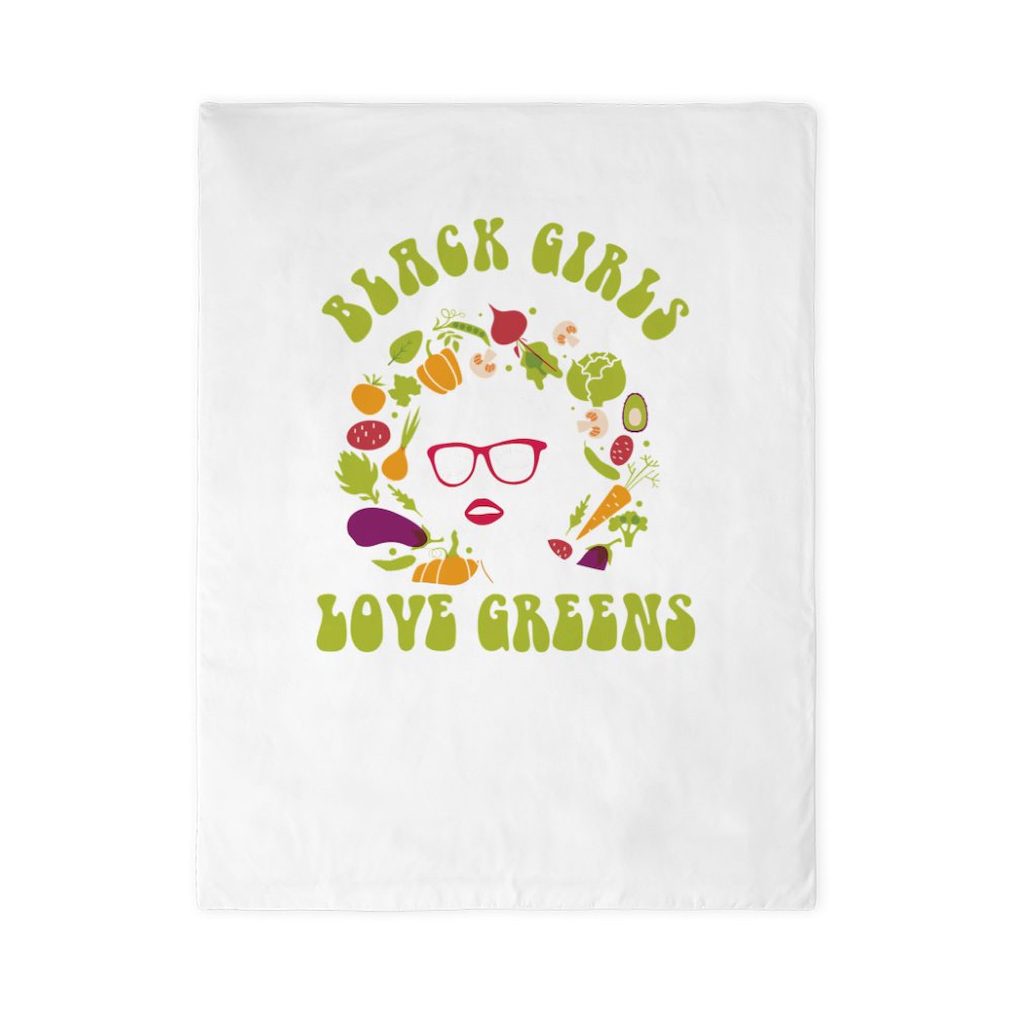 CafePress Black Girls Love Greens Vegetaria Twin Duvet Cover, Printed Comforter Cover, Unique Bedding,