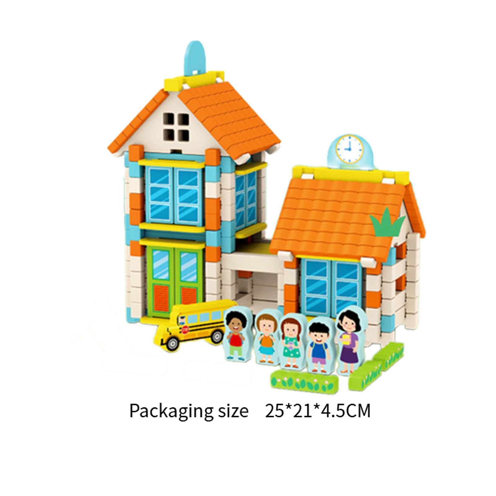 Juego de Bloques de Construcción de Casas para Niños, Juguete para Desarrollar Sus Habilidades de Ingeniería, Escuela