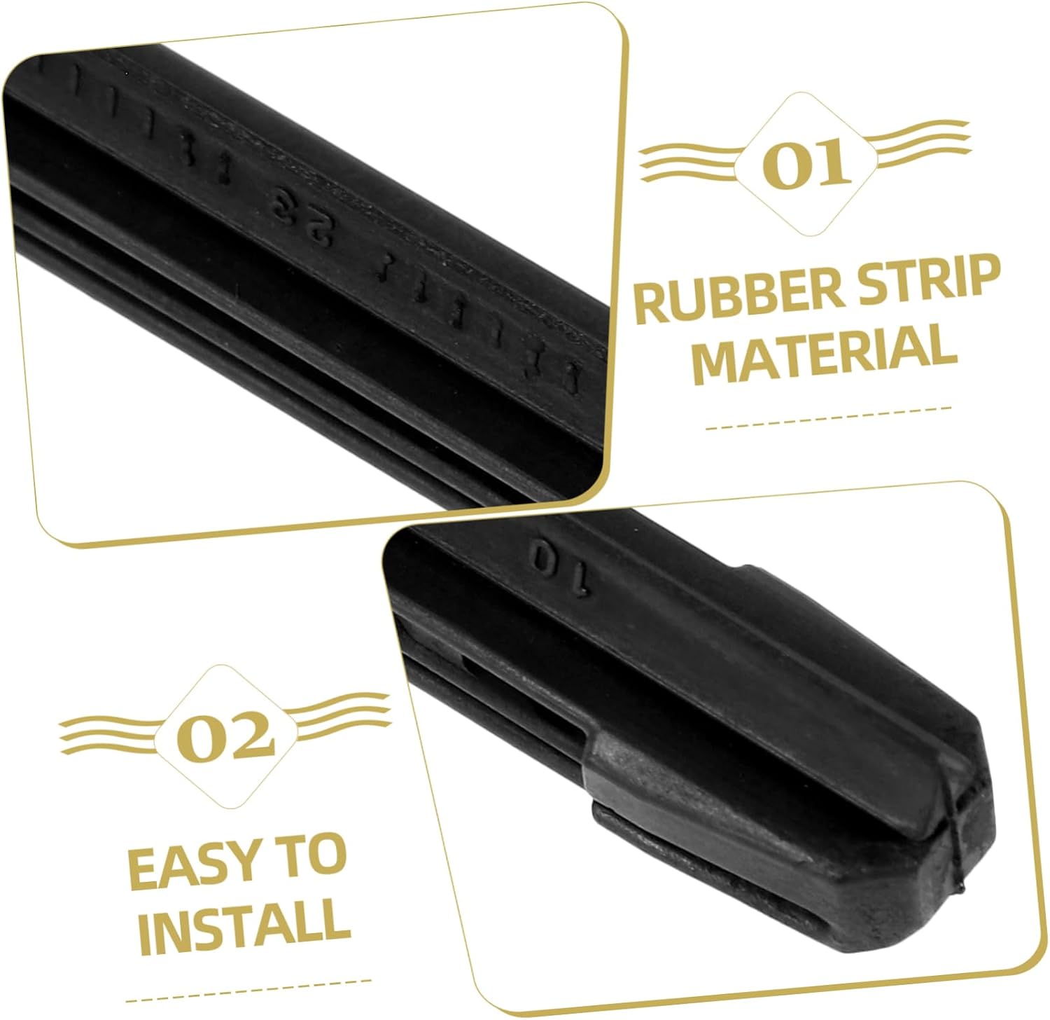 2Pcs Windshield Wiper Blade Refills Compatible Strips for Car Models Easy Installation Replacement Wiper Inserts for Enhanced Durability and Performance