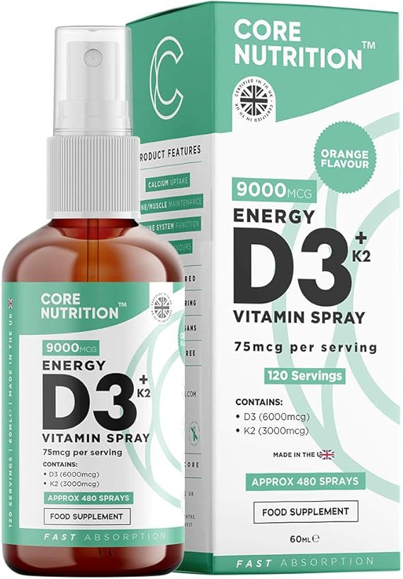 Core Vitamin D3 K2 Spray 2000iu (50mcg) Vitamin D3 + 25mcg Vitamin K2