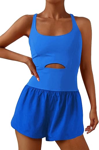 Womens Running Onesie Workout Rompers One Piece Outfits Exercise Jumpsuits Gym Yoga Clothes