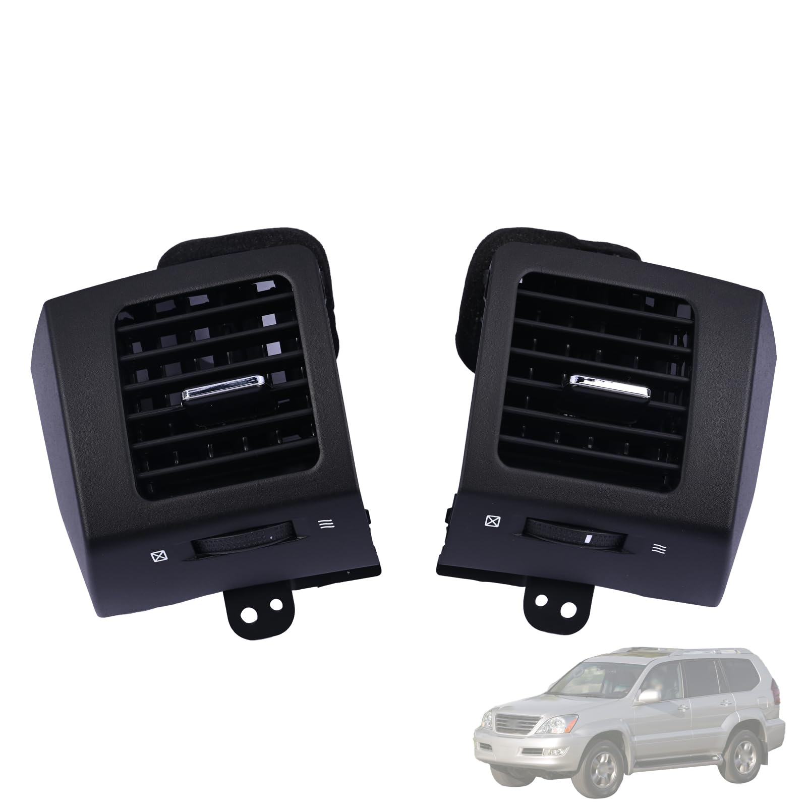 Magimaker 2Pcs Dashboard A/C Outlet Air Vent Panel Cover Left & Right Side Compatible with Toyota Land Cruiser Prado 120 / Lexus GX470 2003-2009 Dash Air Conditioner Deflector Outlet Vent