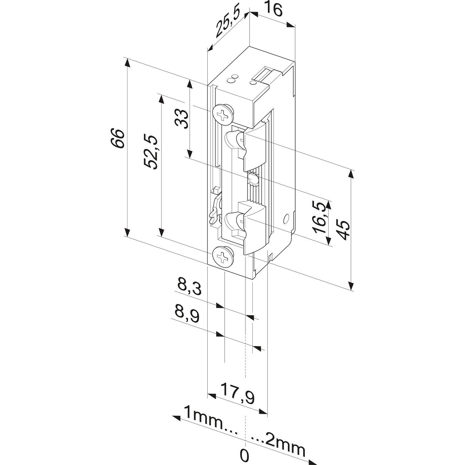 Türöffner 128E530 für Rollfallenschlösser sowie Winkhaus MFV