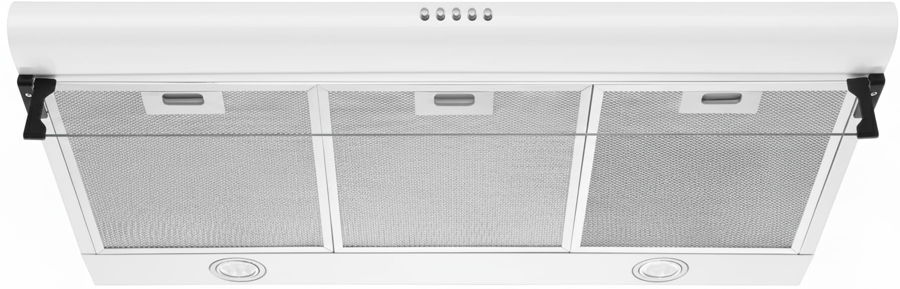 90cm Slim Cooker Hood (White) - Under Cabinet Range Hood with 3-Speed Fan, 2 LED Lights & Carbon Filter - Convertible (Ducted or Recirculating)