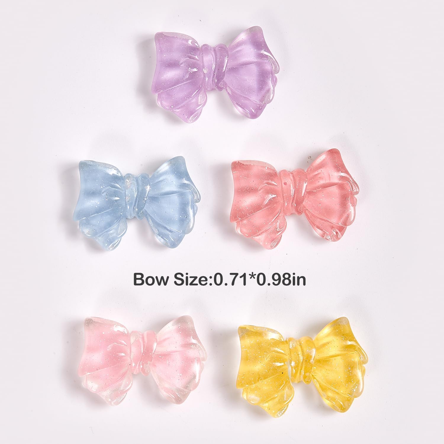 50pcs Resin Charms Bow Cute Set, Flatback Slime Charms Bulk for Crafts Big Belly Cups Mugs Stanley Cup, Art Stickers Decor for Handcraft DIY Hair Accessories Laptop - Image 4