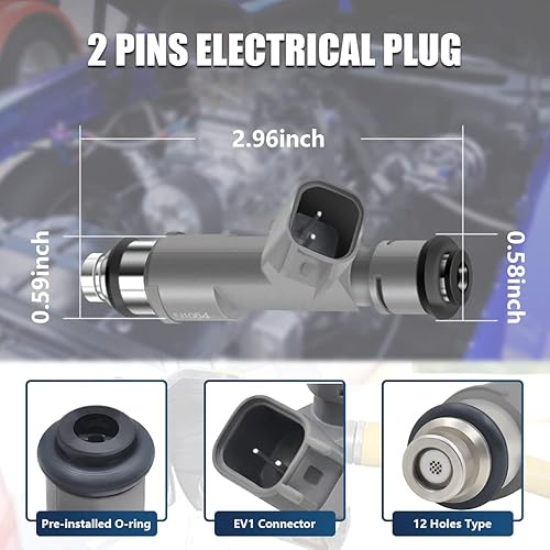 Miniatura 3 de Juego de 4 inyectores de combustible compatibles con Chevy HHR 2009-2011 2010-2012 Malibu 2010 Pontiac G6 L4 2.2L 2.4L Reemplazo para 12613163
