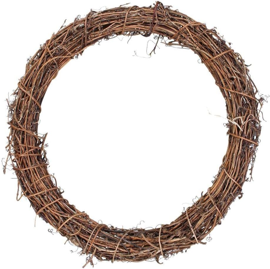 40cm (14") Natural Rattan Grape Vine Wicker Wreath Ring Amazon.co.uk