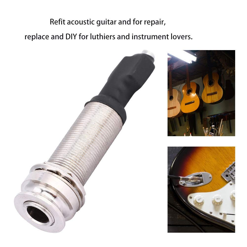 Adapter do gniazd pickup piezo, 6,35 mm wyjście 2,5 mm wejście Jack końcówki gitarowej Upgrade akcesoria do gitary akustycznej Wbudowany pręt Piezo Pickup Akcesoria do czujników dźwięku