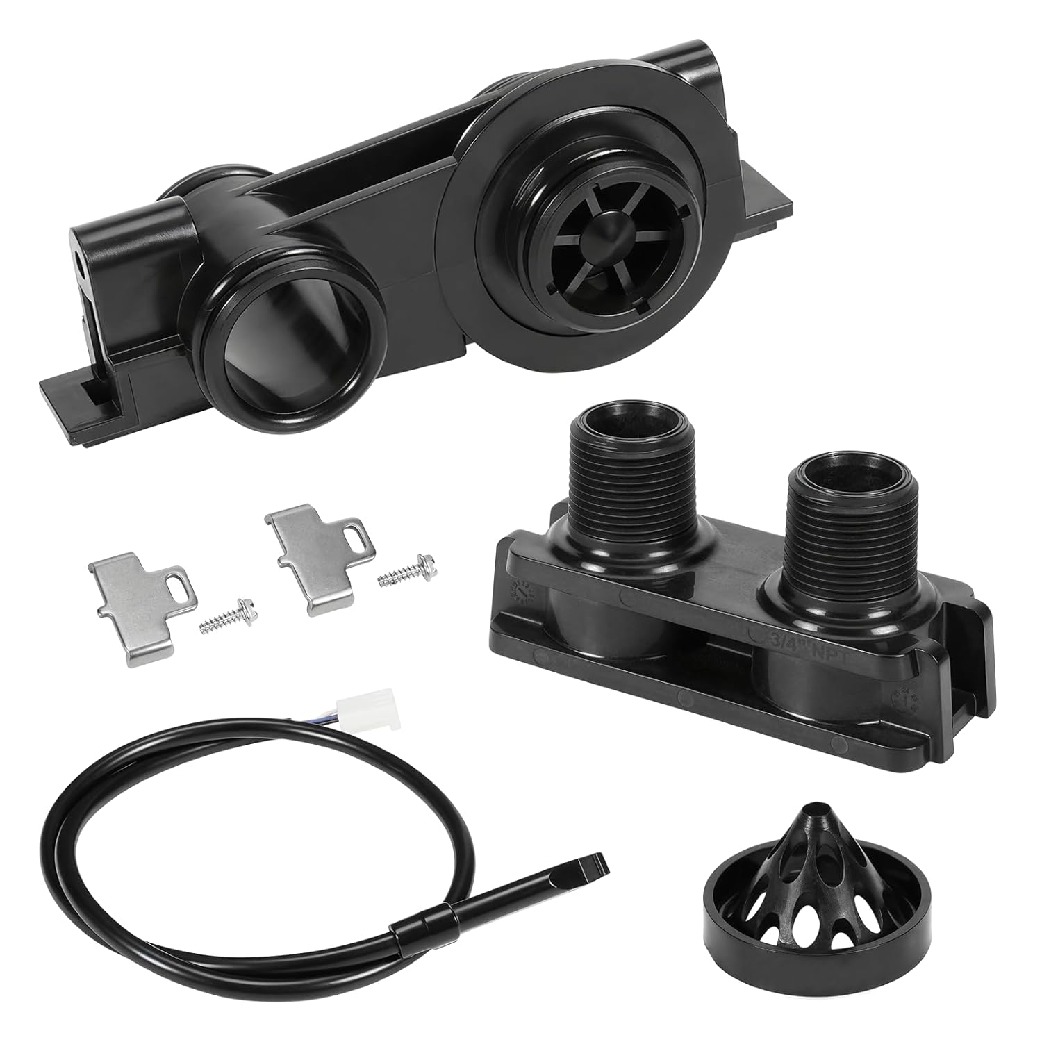 60626 Electronic Turbine Meter with 3/4" NPT Plastic Yoke,Compatible with Pentair Fleck 2510,5600SXT,5000,5800,6700,9000,9100 Water Softeners,with Clip,Screw,Flow Meter Cable