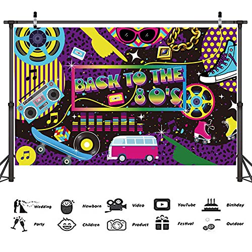 115 Pcs Back To The 80'S Party Supplies 5X3 Ft Throwback 80'S Photography Backdrop I Love 80S Balloons Arch Garland Kit For Rock Punk Music Dance Disco Hip Hop 80Th Birthday Wedding Party Decorations #TOP1
