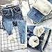 Produktbild maozuzyy Jogginghosen Vintage Jeans Frau Hohe Taille Winter Denim Bleistift Hosen Punk Mode Dickes Fleece Dünne Frauen 29 (52-57 Kg) Blau