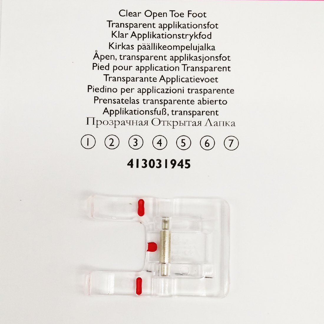 HONEYSEW Clear Open Toe Presser Foot #4130319-45 for Viking Husqvarna Sewing Machine Group 1-7