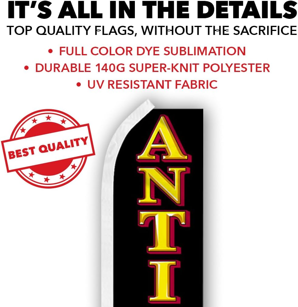 Infinity Republic - Antiques Banner Swooper Flag & Pole Kit - Perfect for Businesses, Shops, Dealerships, Stores, etc!