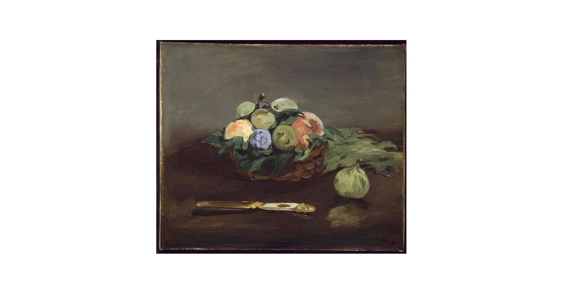 Amazon.co.jp: 有名な油絵 - 果物のバスケットの静物画 印象派 エドゥ