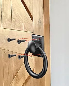 trust4care Sliding Barn Gate Door Handle Plus Antique Brass Cabinet Knobs