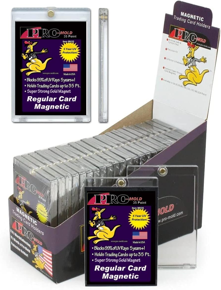 Box(25) Pro-Mold 35pt. Magnetic One Touch Card Holders UV Safe #MH35