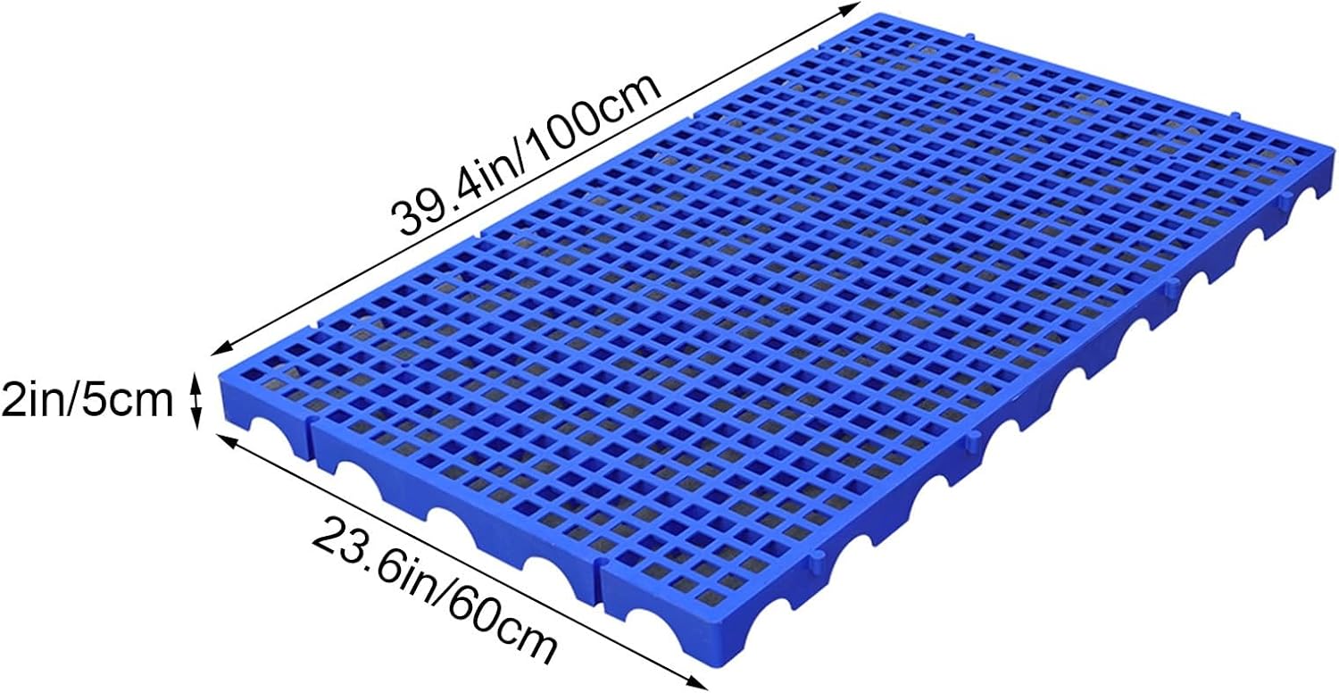 XPLKQXE Plastic Pallet, Lightweight Floor Polyethylene Pallet, Breathable Grid Ventilation Pallet Pad Board, Tray Rack Basement Storage/Supermarket Display (Color : Blue-39.4x23.6x2in, Size : 1pcs)