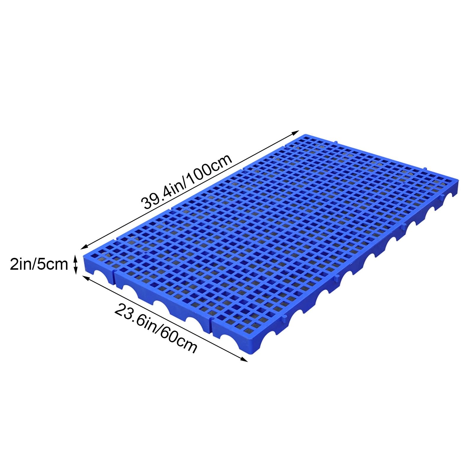 Palettes logistiques en Plastique, palettes en Plastique ventilées et Respirantes, Panneaux de Palette en polyéthylène, présentoirs pour supermarchés (Bleu 39,4 x 23,6 x 2 Pouces, 2 pièces)