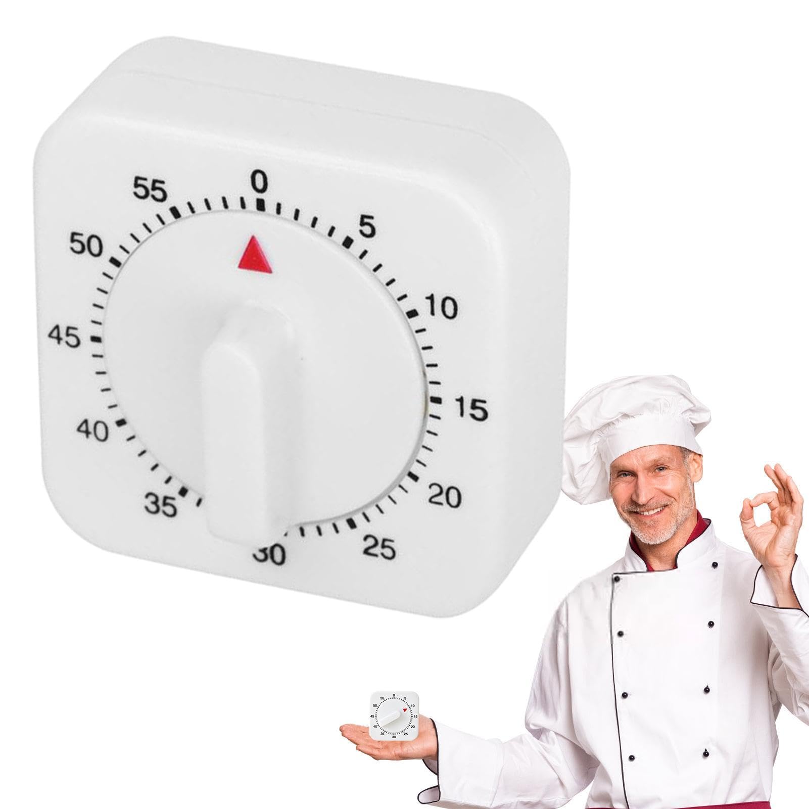 CUCINA PICCOLO QUADRATO Pendolo Timer 60 Minuti Timer Meccanico Timer Bianco EUR 12,74 - IT
