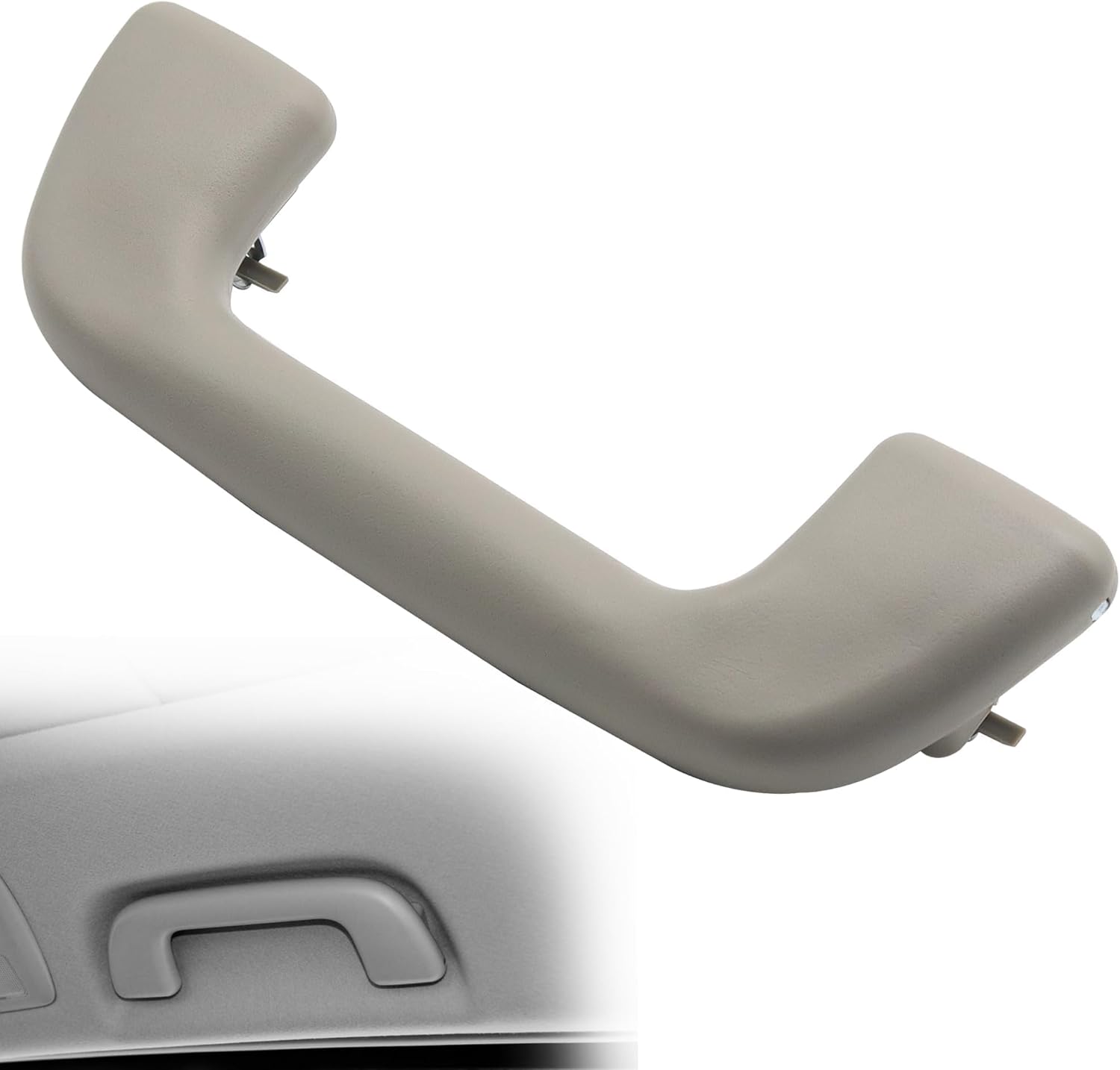 Front Inner Roof Pull Handle Grab Auto Interior Ceiling Handrail Without Hook Compatible with Toyota Corolla Yaris Vios Rav4 Replace 74610-52020 LH=RH Universal Beige Grey