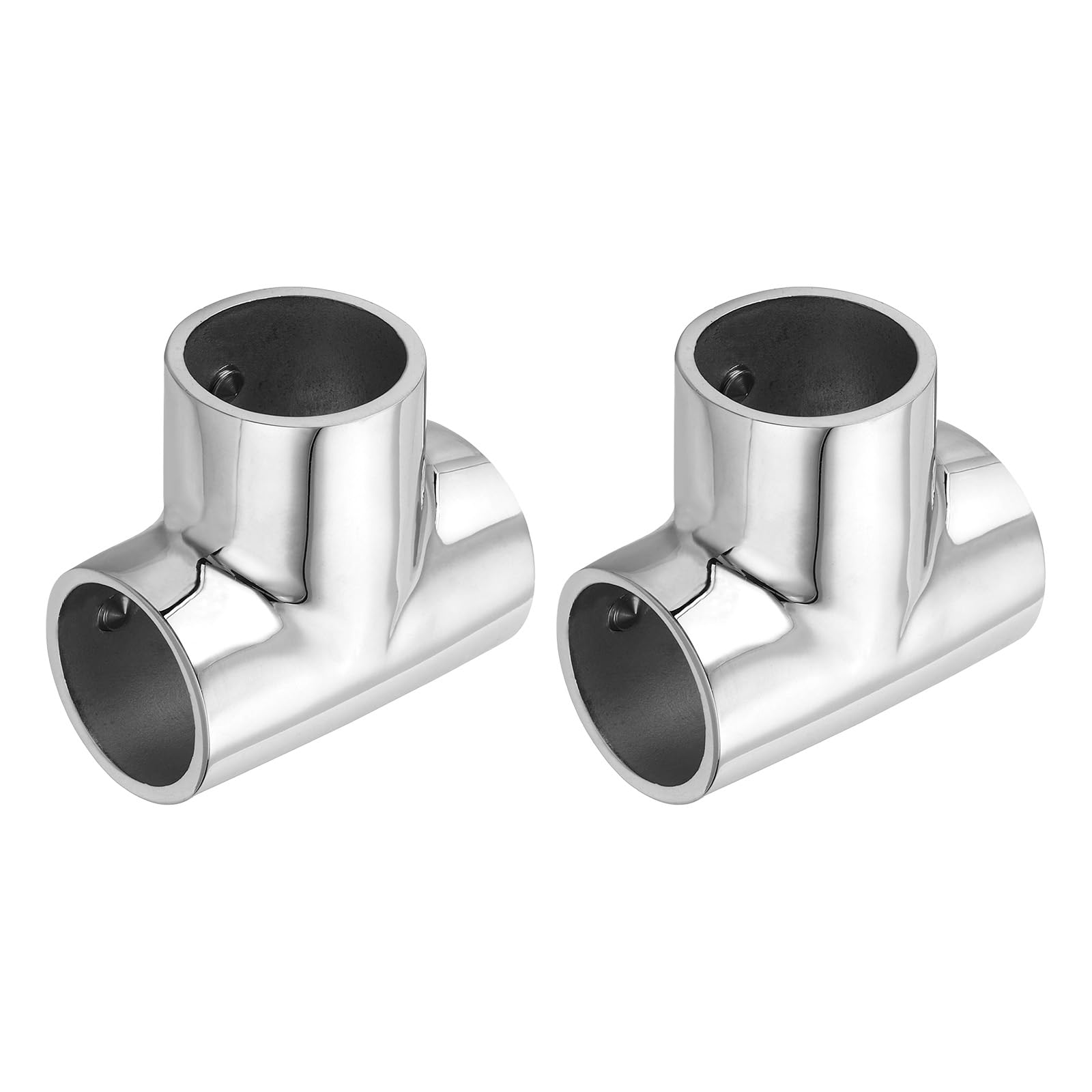 sourcing map 2 Pcs Boat Handrail Fitting, 3-Way Pipe Connector Marine Grade 316 Stainless Steel Tee Rail Pipe Fitting Connector for 1inch O.D.Tube Shelves, Display Racks