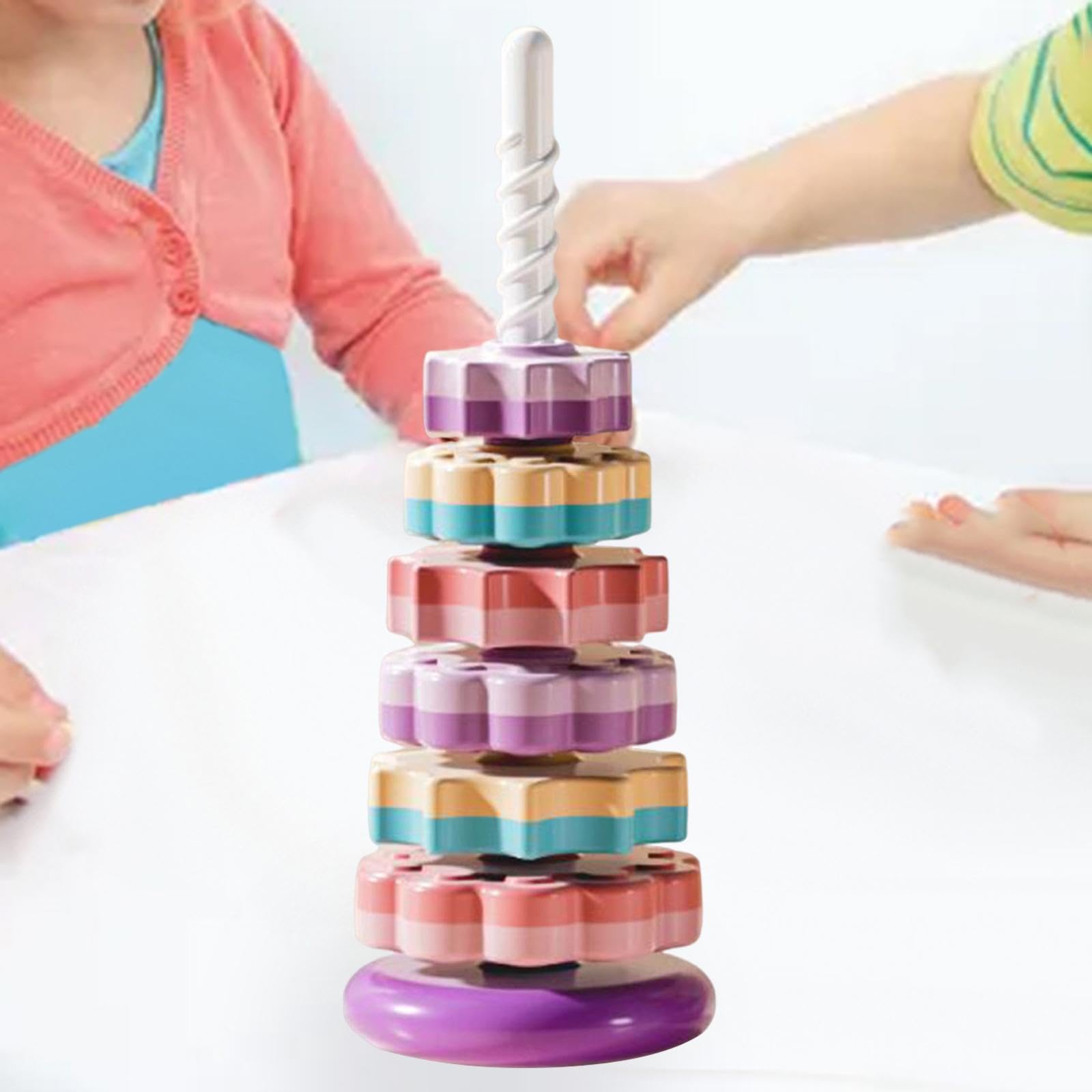 Sharplace Gioco Impilabile per Neonati, Sviluppo Interattivo, Smistamento, Gioco Impilabile per Bambini per L'esplorazione Tattile, Conteggio, Viola