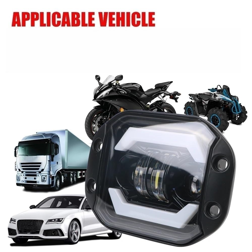 Fari Fendinebbia Faretti per moto 12V 6000K Luci di guida | Faretti per moto 12V 6000K Luci di guida diurne da 5 pollici Fari a LED IP67 per camion per fuoristrada 4x4 ATV DRL