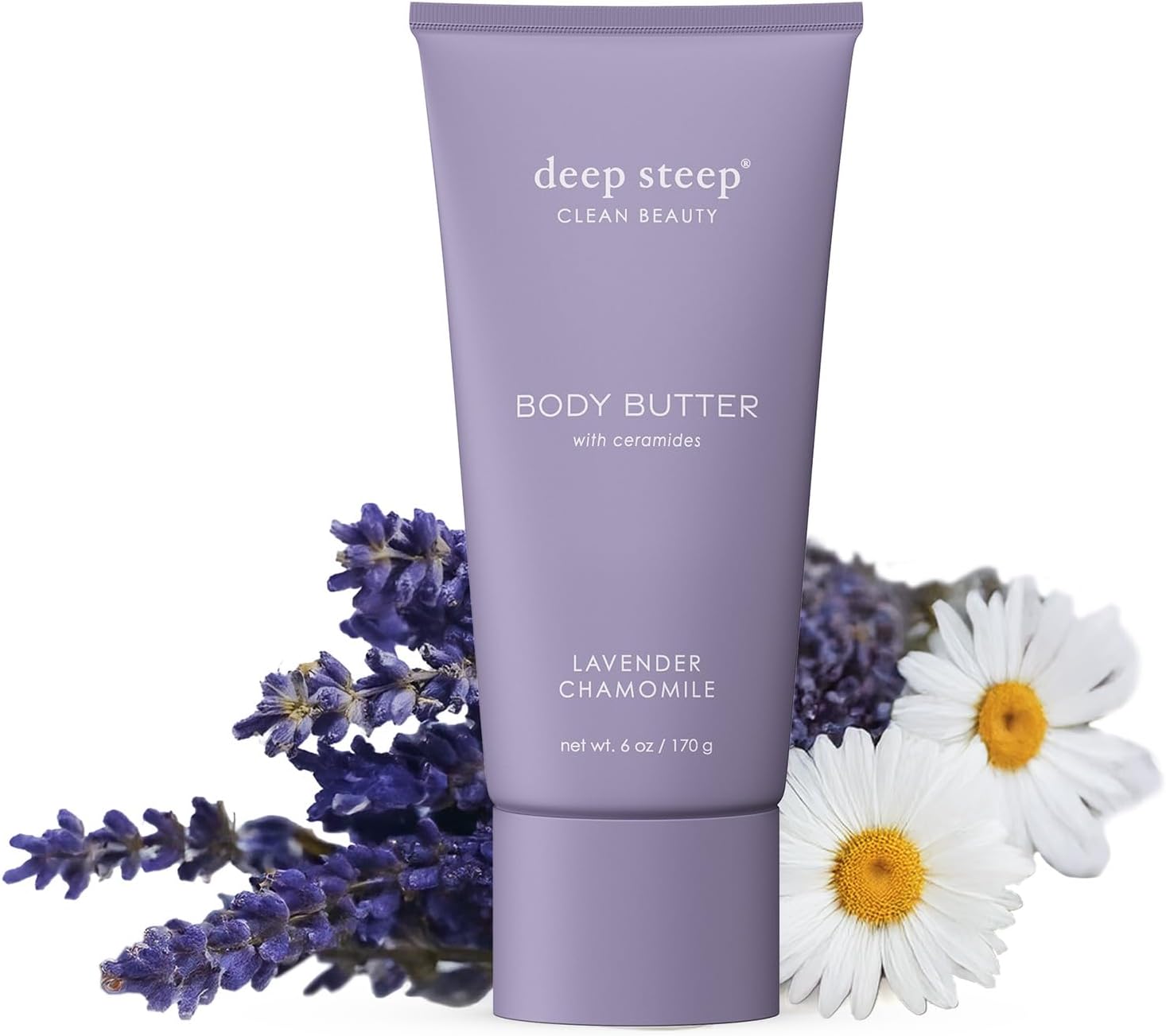 Body Butter, 6 oz – Rich Moisturizer with Ceramides, Coconut Oil, Argan Oil & Aloe Vera – Vegan, Clean Beauty, Smooth & Hydrated Skin (6 Ounces, Lavender Chamomile)